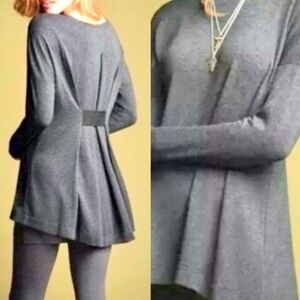 Cabi Gray Top Cinched back 3670